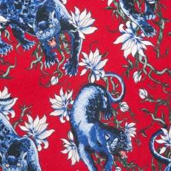 Louis Vuitton Red Panther Print Cotton Crew Neck T-Shirt S