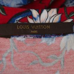 Louis Vuitton Red Panther Print Cotton Crew Neck T-Shirt S