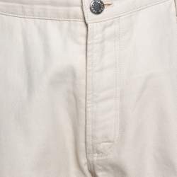 Louis Vuitton Cream Cotton & Linen Regular Fit Trousers XL