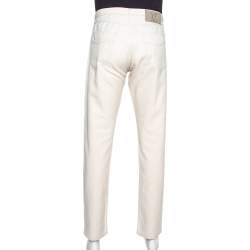 Louis Vuitton Cream Cotton & Linen Regular Fit Trousers XL