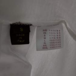 Pre Owned Louis Vuitton White Cotton Logo Embroidered Crew Neck T-Shirt S