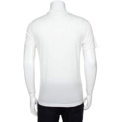 Pre Owned تي شيرت لوي فيتون رقعة أمامية  ايكات قطن أبيض مقاس صغير (سمول) 