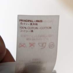 Pre Owned تي شيرت لوي فيتون رقعة أمامية  ايكات قطن أبيض مقاس صغير (سمول) 