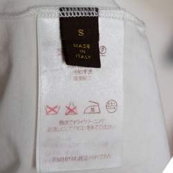 Pre Owned تي شيرت لوي فيتون رقعة أمامية  ايكات قطن أبيض مقاس صغير (سمول) 