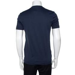 Louis Vuitton Navy Blue Cotton Patch Front Crew Neck T-Shirt S