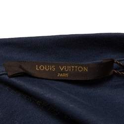 Louis Vuitton Navy Blue Cotton Patch Front Crew Neck T-Shirt S