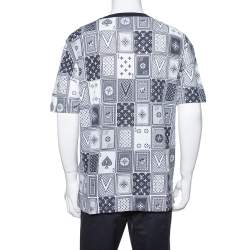 Louis Vuitton Navy Blue Cotton LV Cards Print Back T-Shirt XXL