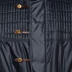 Louis Vuitton Dark Navy Quilt Detail Detachable Hooded Parka XXL