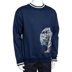 Louis Vuitton Printed Tiger Mandarin Collar Shirt/M/Cotton/Wht mens