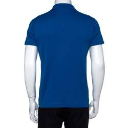 Louis Vuitton Blue Cotton Damier Pocket Detail Polo T-Shirt S