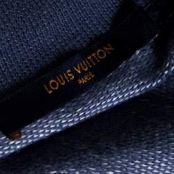 Louis Vuitton Blue Jacquard Cities Half Zip Sweater L