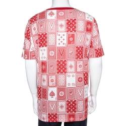 Louis Vuitton Red Cotton Playing Cards Print T-Shirt XXL