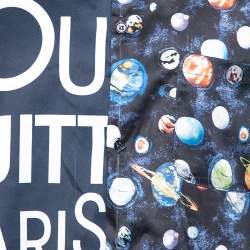 مملوكة مسبقًا Louis Vuitton Navy Blue Split Hawaiian Galaxy Print Silk Shirt XL