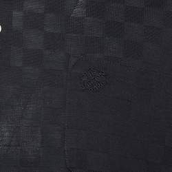 Pre Owned Louis Vuitto Black Cotton Damier Pique Polo T-Shirt L