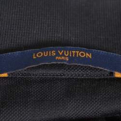 Pre Owned Louis Vuitto Black Cotton Damier Pique Polo T-Shirt L