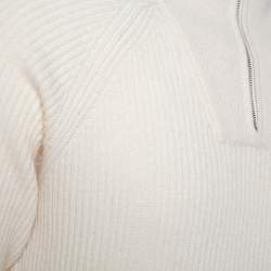مملوكة مسبقًا Louis Vuitton Cream Wool & Cashmere Half Zip Turtleneck Sweater L