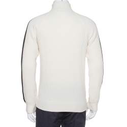 مملوكة مسبقًا Louis Vuitton Cream Wool & Cashmere Half Zip Turtleneck Sweater L