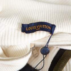 مملوكة مسبقًا Louis Vuitton Cream Wool & Cashmere Half Zip Turtleneck Sweater L