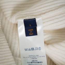 مملوكة مسبقًا Louis Vuitton Cream Wool & Cashmere Half Zip Turtleneck Sweater L
