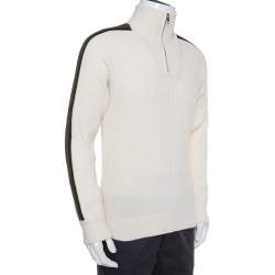 مملوكة مسبقًا Louis Vuitton Cream Wool & Cashmere Half Zip Turtleneck Sweater L