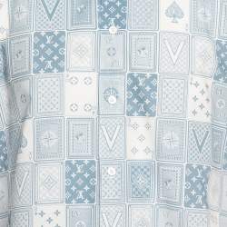 Louis Vuitton Grey & White Monogram Playing Card Printed Cotton Short Sleeve Shirt L