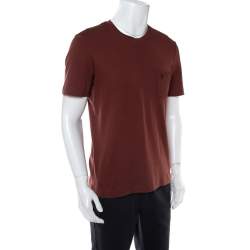 Louis Vuitton Brown Cotton Damier Pocket Detail Crewneck T-Shirt M