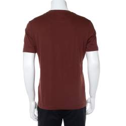 Louis Vuitton Brown Cotton Damier Pocket Detail Crewneck T-Shirt M