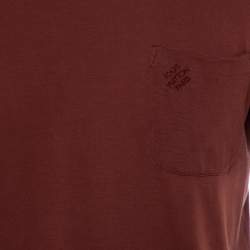 Louis Vuitton Brown Cotton Damier Pocket Detail Crewneck T-Shirt M