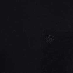 مملوكة مسبقًا تي شيرت لوي فيتون بجيوب مزينة رقبة مستديرة قطن أسود مقاس صغير - سمول