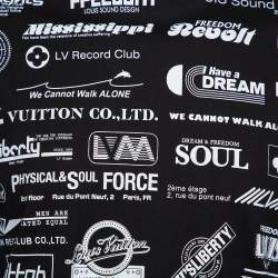 Pre Owned Louis Vuitton Black Cotton Allover Logos Printed Crewneck T-Shirt M