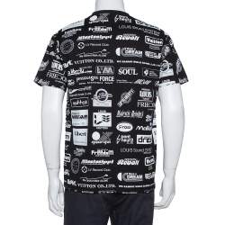 Pre Owned Louis Vuitton Black Cotton Allover Logos Printed Crewneck T-Shirt M