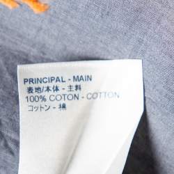 مملوكة مسبقًا Louis Vuitton Grey Cotton Fil Coupé Detail DNA Collared Shirt M