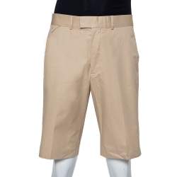 مملوكة مسبقًا شورت لوي فيتون طول ركبة قطن بيج مقاس كبير جداً جداً