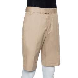 مملوكة مسبقًا شورت لوي فيتون طول ركبة قطن بيج مقاس كبير جداً جداً