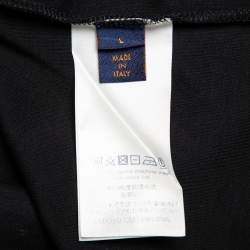 مملوكة مسبقًا Louis Vuitton Black Cotton Damier Pocket Crewneck T-Shirt L
