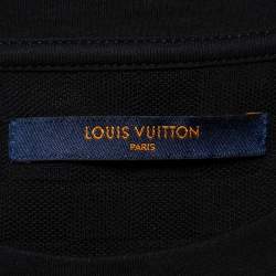 مملوكة مسبقًا Louis Vuitton Black Cotton Damier Pocket Crewneck T-Shirt L