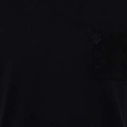 مملوكة مسبقًا Louis Vuitton Black Cotton Damier Pocket Crewneck T-Shirt L