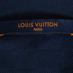 Pre Owned تي شيرت بولو لوي فيتون نمط دامييه بيك قطن كحلي مقاس كبير