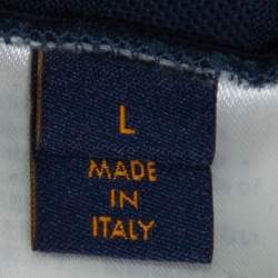 Pre Owned تي شيرت بولو لوي فيتون نمط دامييه بيك قطن كحلي مقاس كبير