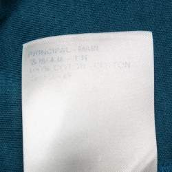 Pre Owned تي شيرت لوي فيتون رقبة مستديرة جيب دامييه قطن أزرق مخضر مقاس كبير