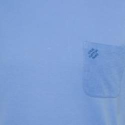 Pre Owned Louis Vuitton Lavender Cotton Damier Pocket Crewneck T-Shirt L