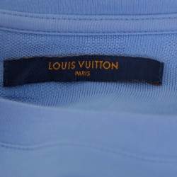 Pre Owned Louis Vuitton Lavender Cotton Damier Pocket Crewneck T-Shirt L