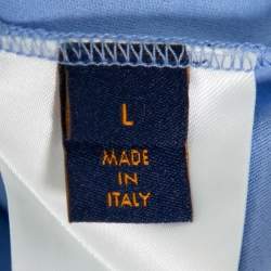 Pre Owned Louis Vuitton Lavender Cotton Damier Pocket Crewneck T-Shirt L