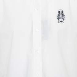 Pre Owned قميص لوي فيتون أكمام قصيرة قصة إعتيادية سبيسمان قطن أبيض مقاس متوسط