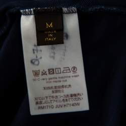 Louis Vuitton Navy Blue Cotton Knit Polo T-Shirt M