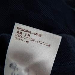 Louis Vuitton Navy Blue Cotton Knit Polo T-Shirt M