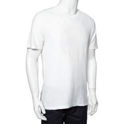Louis Vuitton White Logo Printed Cotton Knit Crewneck T-Shirt L