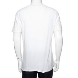 Louis Vuitton White Logo Printed Cotton Knit Crewneck T-Shirt L