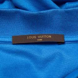  Louis Vuitton Blue Logo Embroidered Cotton Pique Polo T-Shirt XXL
