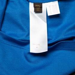  Louis Vuitton Blue Logo Embroidered Cotton Pique Polo T-Shirt XXL